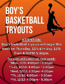 Boy\'s Basketball Tryouts